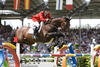 and world class Grand Prix rider Anne Kursinski competing in the \"Super League\" Nations Cup at CHIO Aachen 2008.
